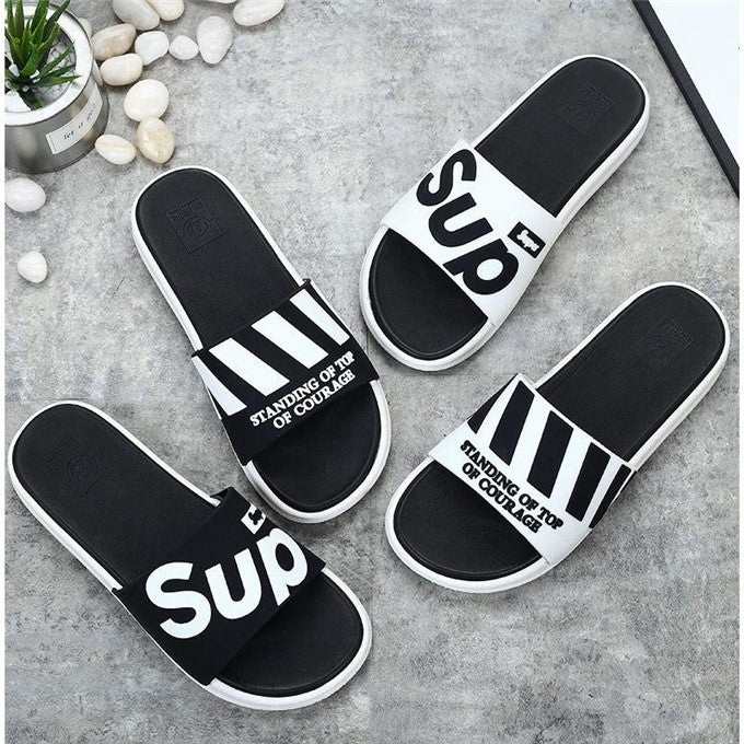 【dropshipping available】korean style men's summer fashion slippers - anti-slip, couple's outdoor/indoor flip-flops