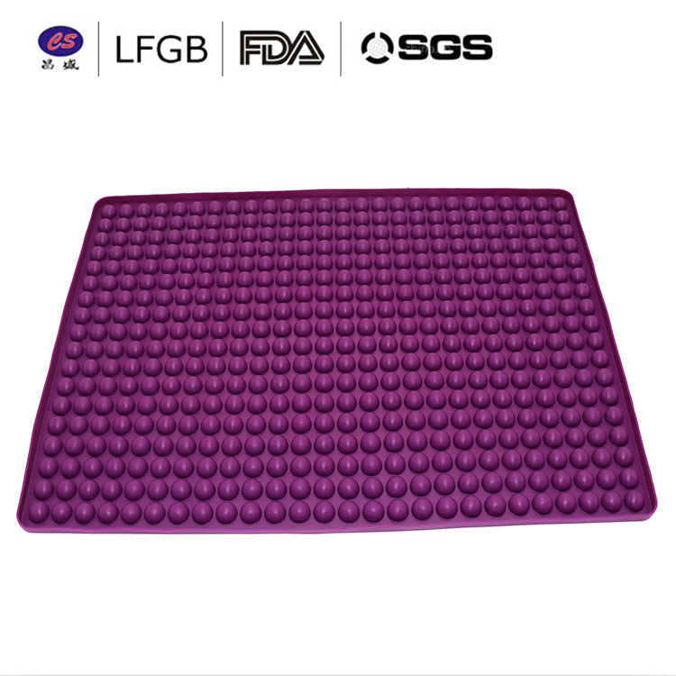 221 holes 1.5CM small ball drain picnic grill mat silicone biscuit mold silicone placemat baking pan