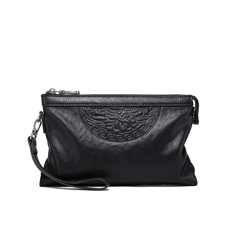 Leather men's bag business casual men's cowhide clutch envelope bag fashion large capacity clutch bag men's bag bag