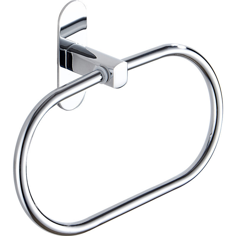 Stainless steel towel ring non-punching toilet bathroom bathroom hardware pendant round hand towel hanging ring towel rack