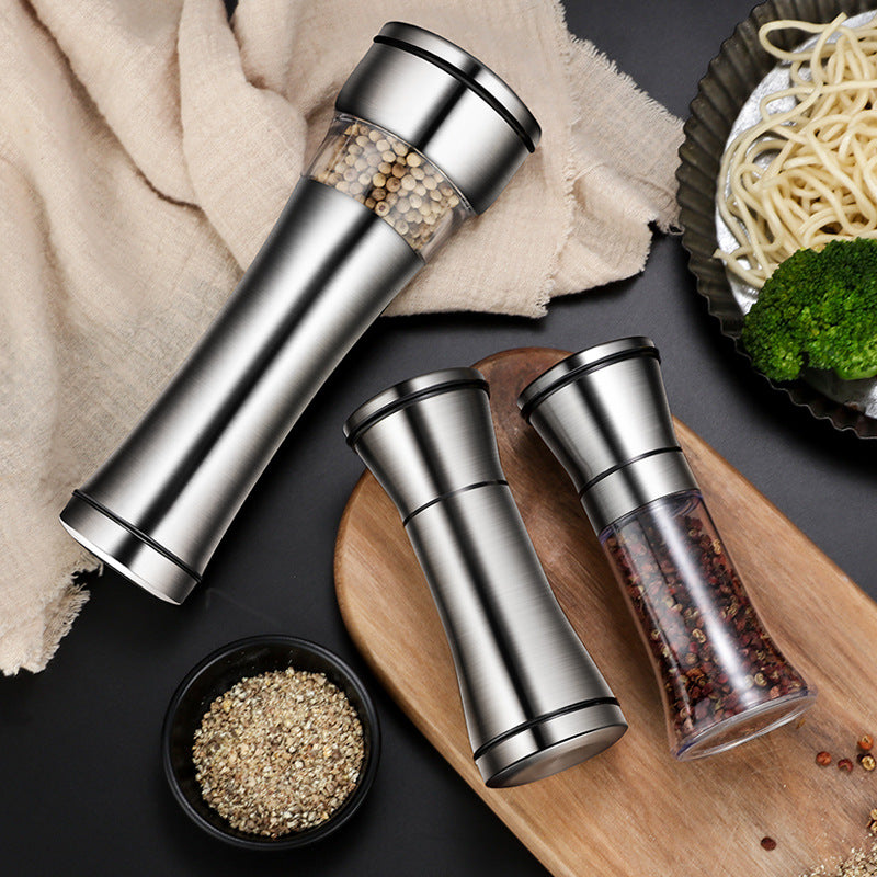 Ceramic 304 Stainless Steel Pepper Grinder Manual Glass Black Pepper Grinder Pepper Salt Coffee Seasoning Bottle