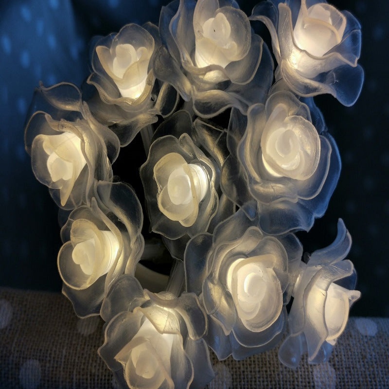 LED lights flashing lights string lights, gypsy bedroom simulated rose flower decorative lights, romantic confession lights string