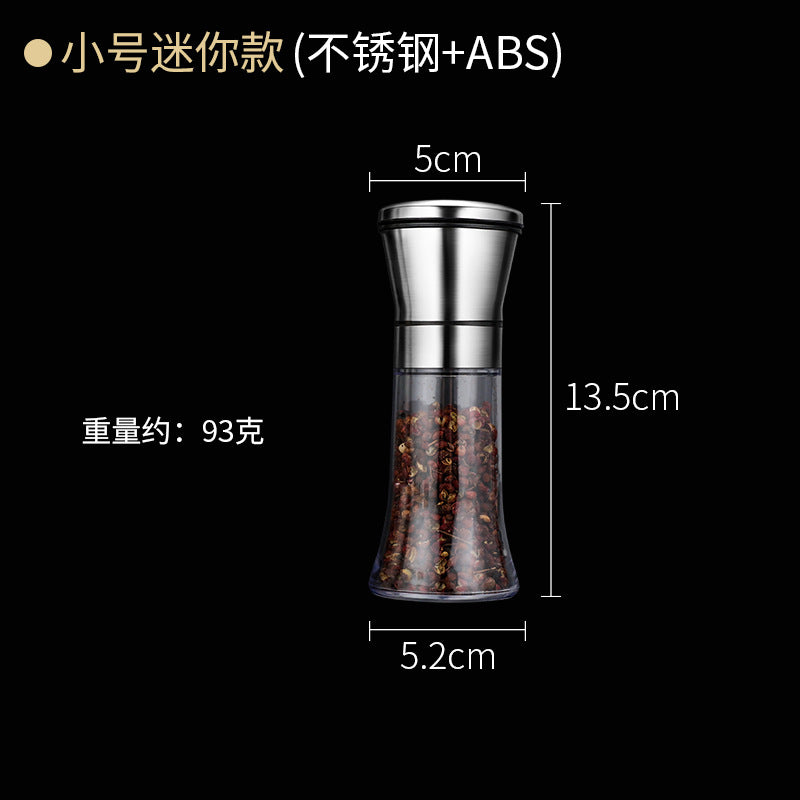 Ceramic 304 Stainless Steel Pepper Grinder Manual Glass Black Pepper Grinder Pepper Salt Coffee Seasoning Bottle