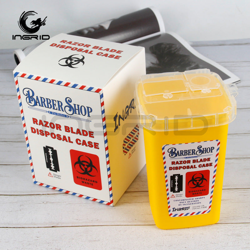 Blade sharp tool Discarded blade storage box Barber shop recycling box Hair salon Professional hair tool Blade storage bucket