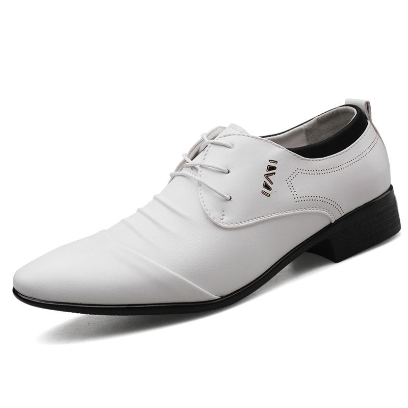 2024 new plus size men's leather shoes summer business casual white sneakers versatile wedding shoes dropshipping available