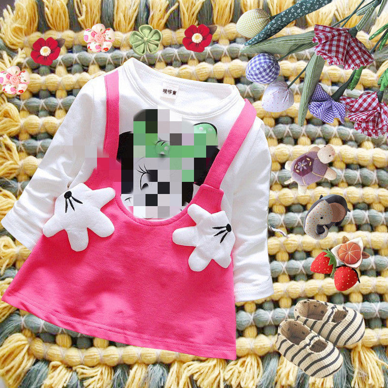 spring/autumn new korean style girls' dress - cotton long sleeve cartoon baby dress - direct from the manufacturer