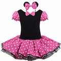 new girls' summer dance fashion polka dot european and american style mickey mouse mesh dress - dropshipping available