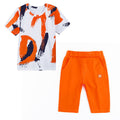 Boys' summer outfit  new collection: kids' summer short-sleeve two-piece set, korean style trendy for toddlers and young children