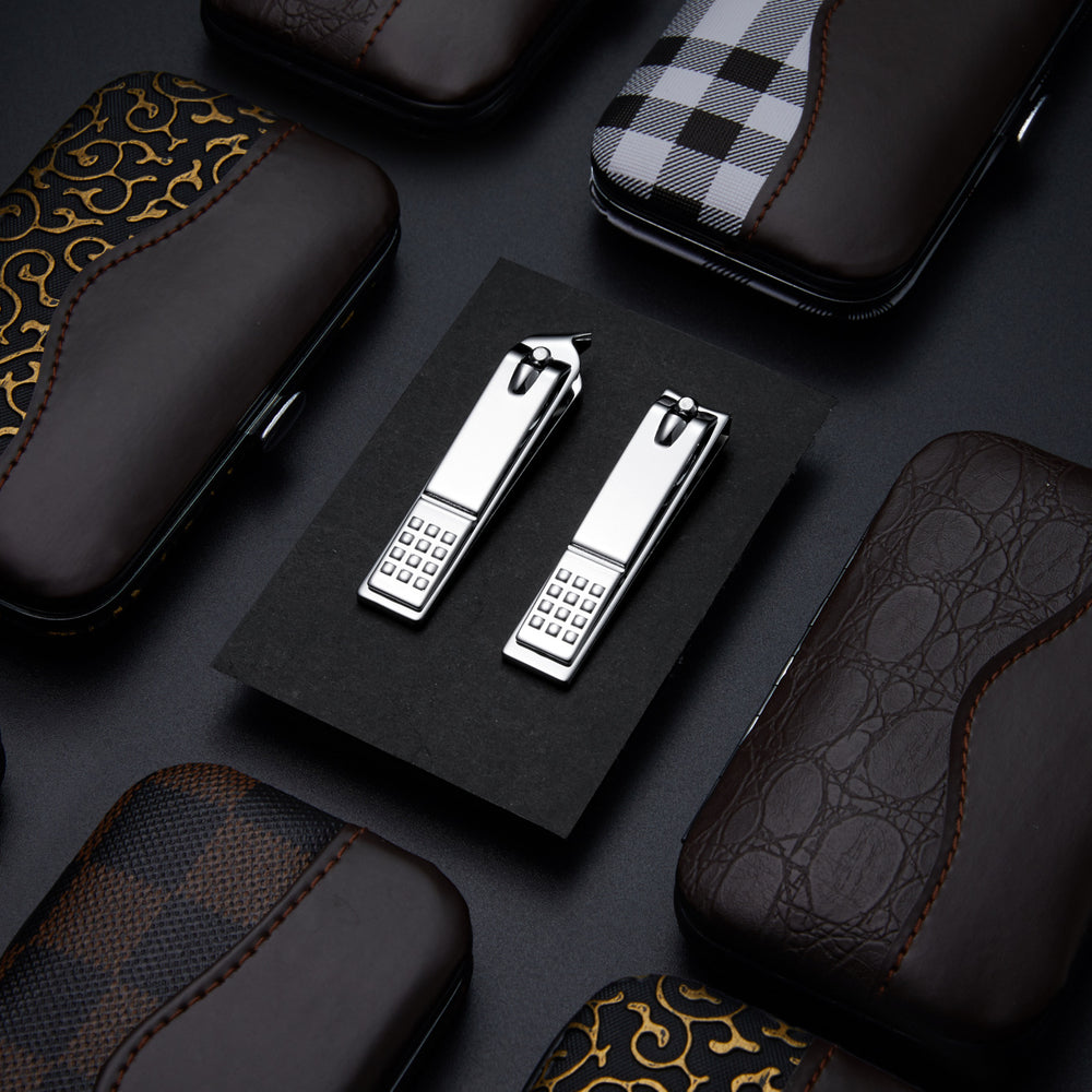 7-piece manicure nail clipper set - beauty nail file tool kit for foot and hand care - includes nail clippers, cuticle nippers, and tweezers - customizable with logo