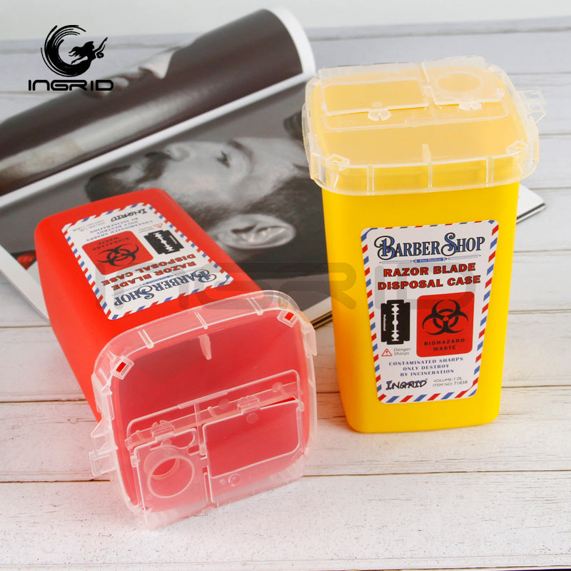 Blade sharp tool Discarded blade storage box Barber shop recycling box Hair salon Professional hair tool Blade storage bucket