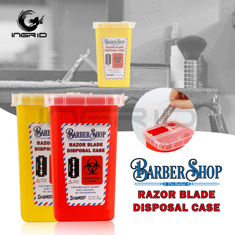 Blade sharp tool Discarded blade storage box Barber shop recycling box Hair salon Professional hair tool Blade storage bucket