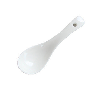 Pure white ceramic small spoon hotel restaurant spoon for home bone china spoon electric rice cooker spoon hotel same style spoon