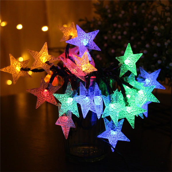 Solar star lights string lights flashing lights string lights holiday decorative lights battery wedding Christmas lights outdoor waterproof