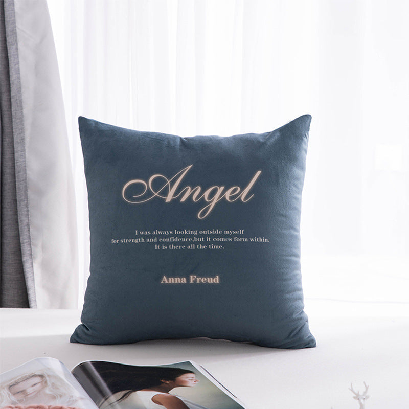 Scandinavian style casual pillow letter pure color round sofa bay window office waist protector home combination stuffed cushion