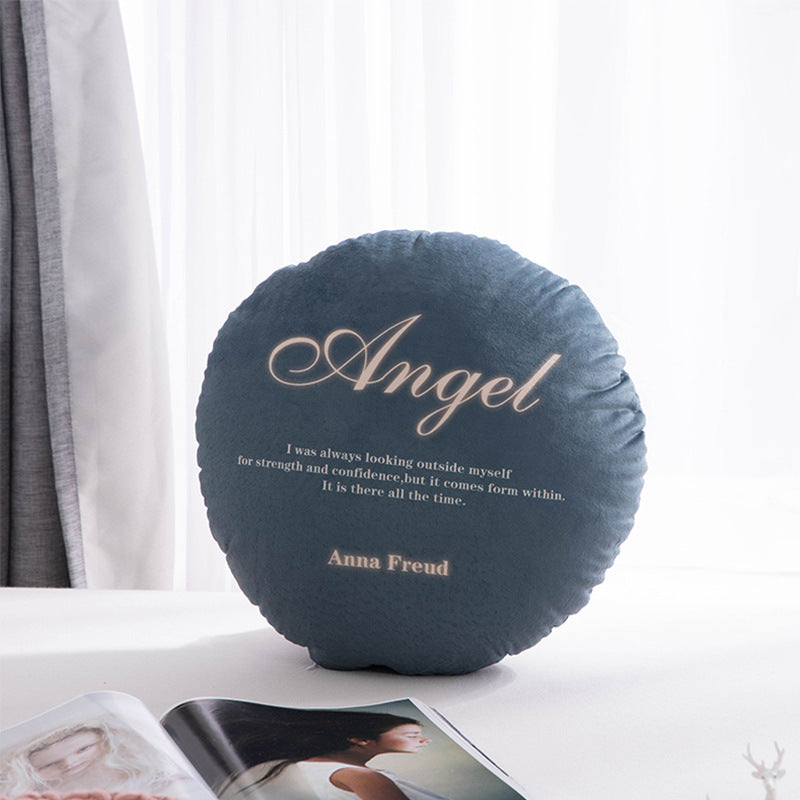Scandinavian style casual pillow letter pure color round sofa bay window office waist protector home combination stuffed cushion