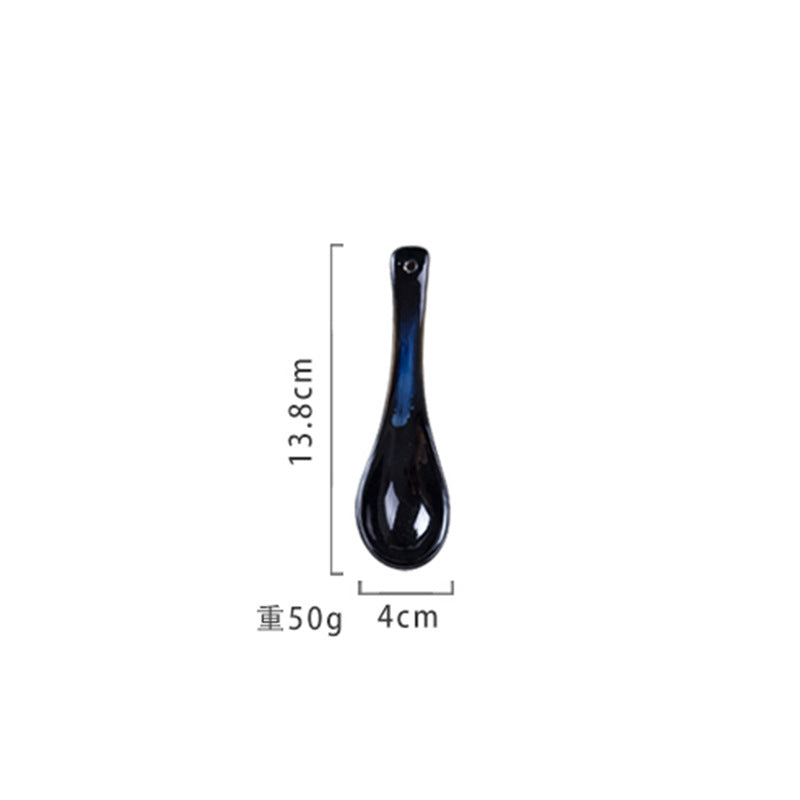 Japanese and korean ceramic hotel for home rice cooker spoon long handle kiln creative stylish small spoon spoon handle
