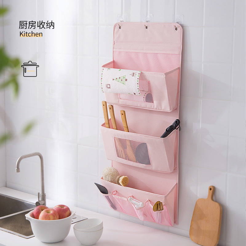 Yona Creative Fabric Cosmetics Storage Door Multi-layer Fabric Hanging Bag Finishing Bag Dormitory Storage Bag Sundries