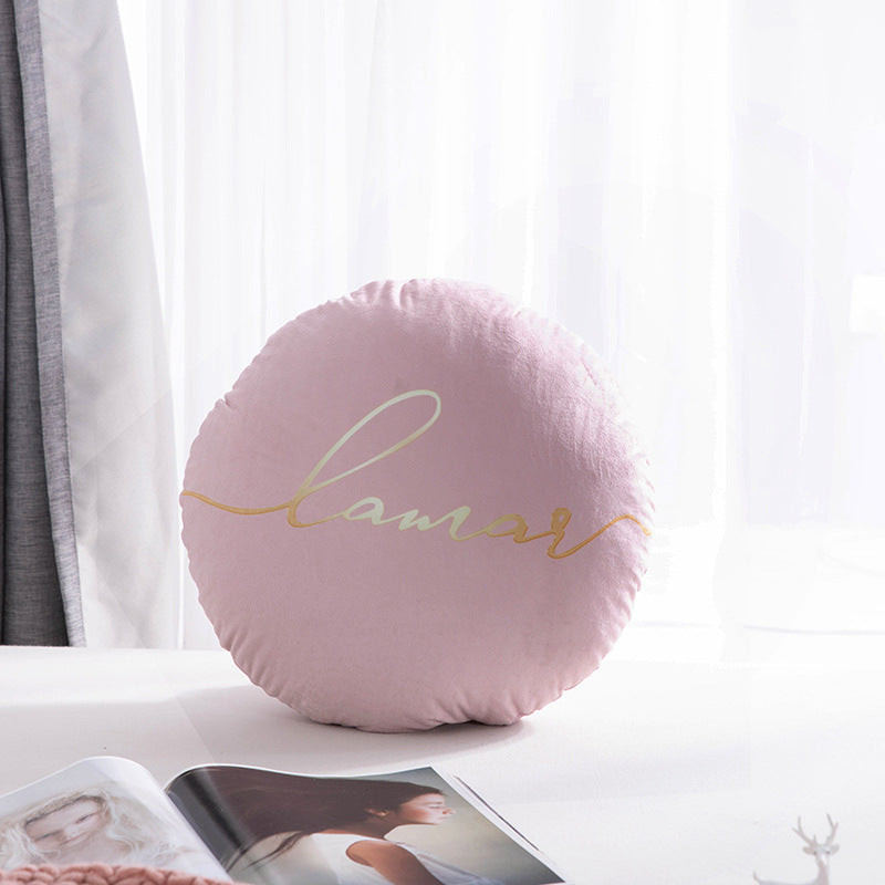Scandinavian style casual pillow letter pure color round sofa bay window office waist protector home combination stuffed cushion