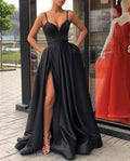 new cross-border spring  fashion dress slimming look color suspender tail banquet satin dress