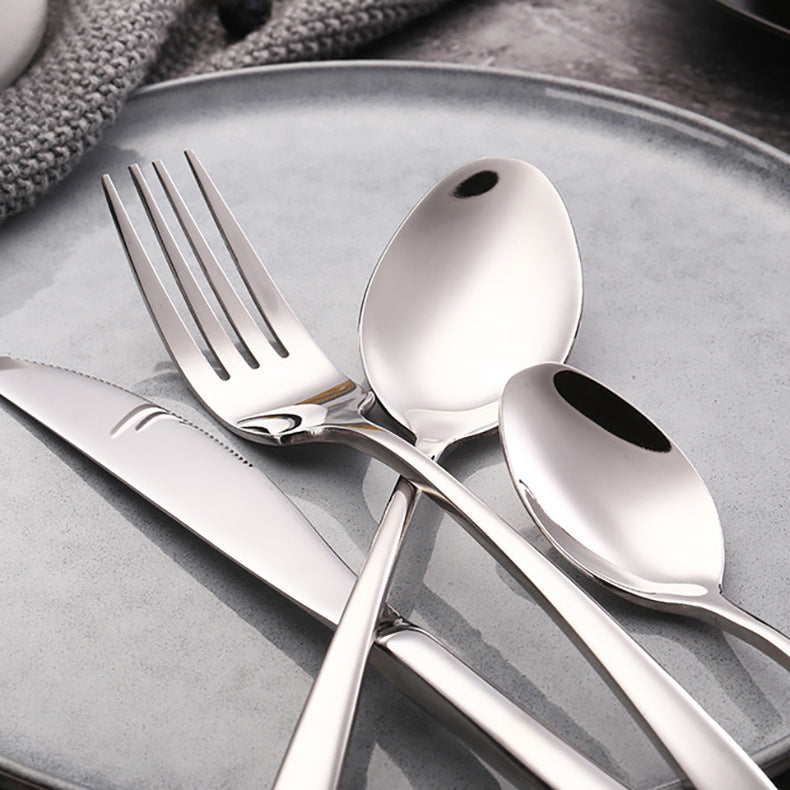 Western cutlery set - hotel stainless steel steak knife, fork, and spoon four-piece set - european style dinnerware - wholesale