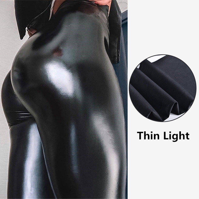 Ebay  best selling pu leather pants for women in stock cross-border hot selling high waist bottom pants for women plus size