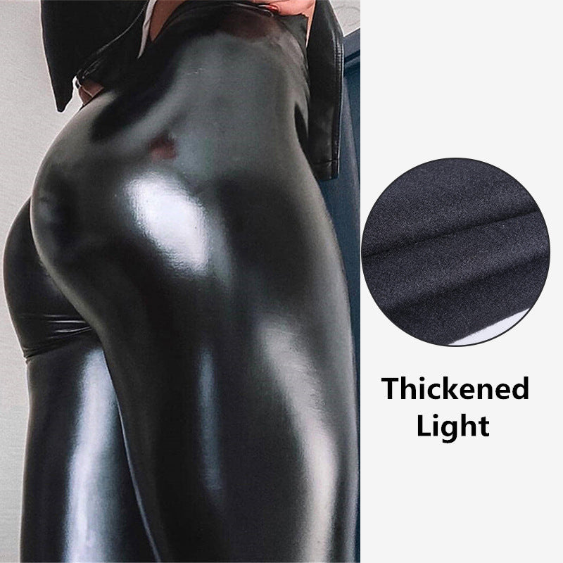 Ebay  best selling pu leather pants for women in stock cross-border hot selling high waist bottom pants for women plus size