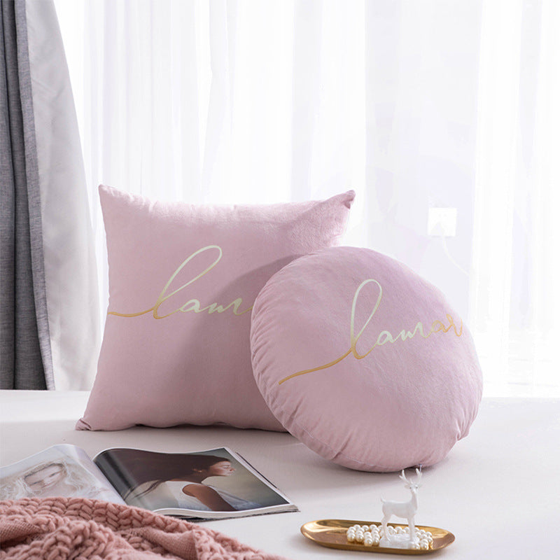 Scandinavian style casual pillow letter pure color round sofa bay window office waist protector home combination stuffed cushion