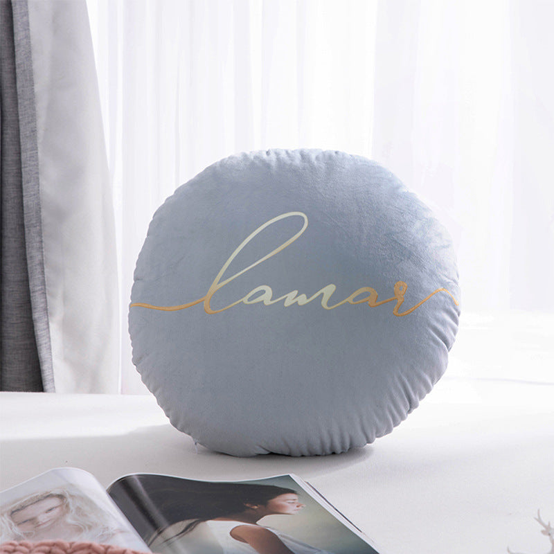Scandinavian style casual pillow letter pure color round sofa bay window office waist protector home combination stuffed cushion