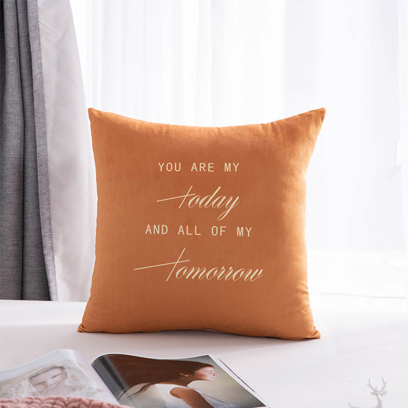 Scandinavian style casual pillow letter pure color round sofa bay window office waist protector home combination stuffed cushion