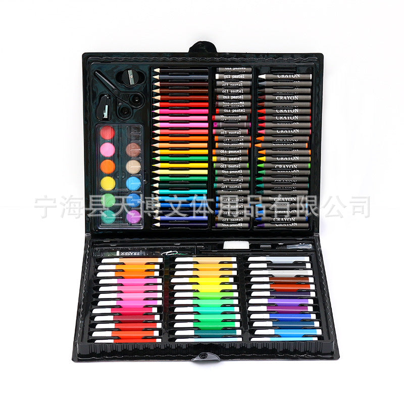 150 pieces watercolor pen painting set, art stationery, crayon oil painting stick gift box, children's painting pen set wholesale