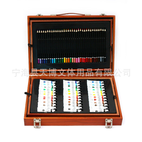 Customized children's painting set 174PCS art painting set brush set, wooden children's painting gift set