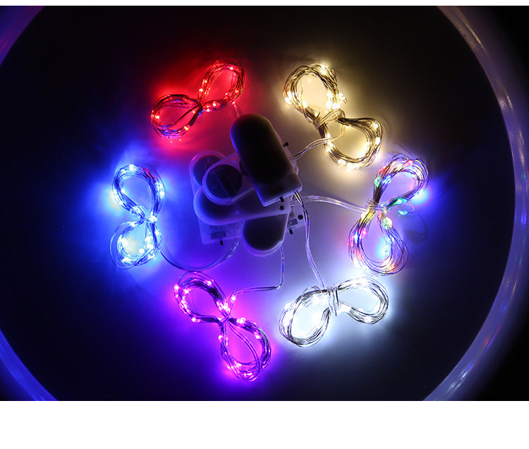 Factory direct sales LED copper wire light string, button battery box copper wire light flower gift holiday decoration star lantern