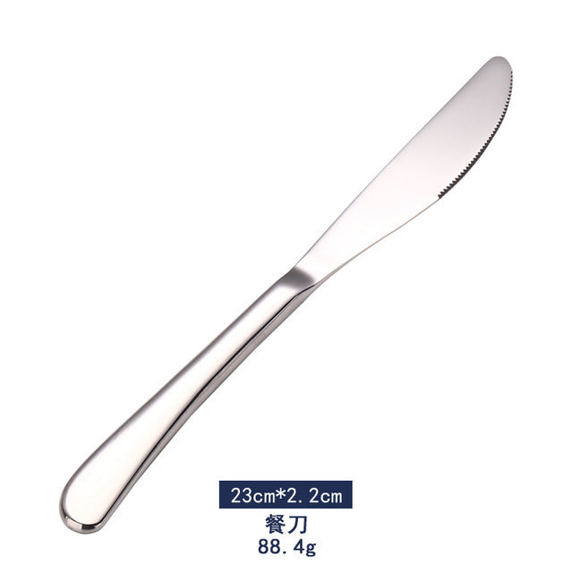 Western cutlery set - hotel stainless steel steak knife, fork, and spoon four-piece set - european style dinnerware - wholesale