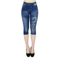 Wish  best selling imitation denim bottom pants women's cross-border women's clothing hot selling printing all-in-one pants