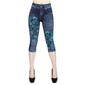 Wish  best selling imitation denim bottom pants women's cross-border women's clothing hot selling printing all-in-one pants