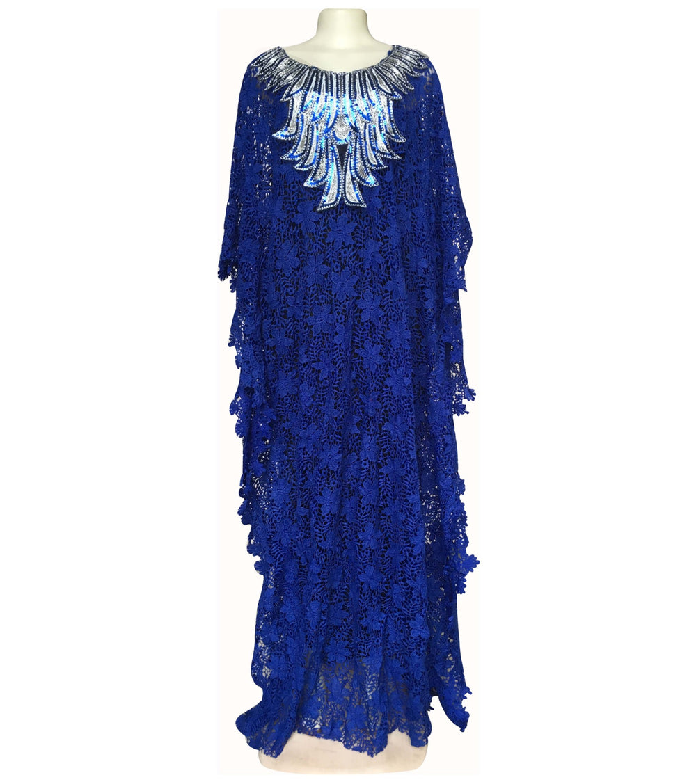Clearance: hot-selling european, american, and african styles of water-soluble lace, loose-fitting maxi dresses with sequin-embroidered collars. high-end, elegant, and perfect for the sophisticated woman