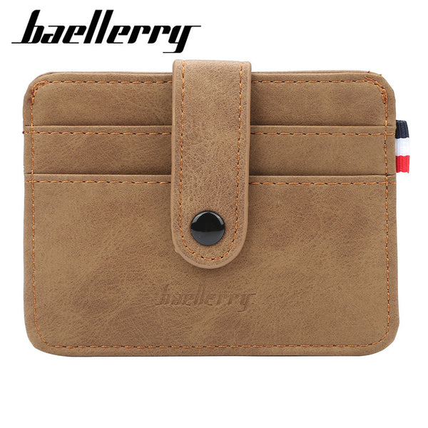 Men's small card bag, new baellerry Korean version retro creative credit card cover, thin buckle mini card holder