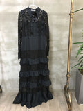 supply fashionlace shirt collar long sleeves fungus patchwork multi-layer cake long skirt matching brooch long skirt