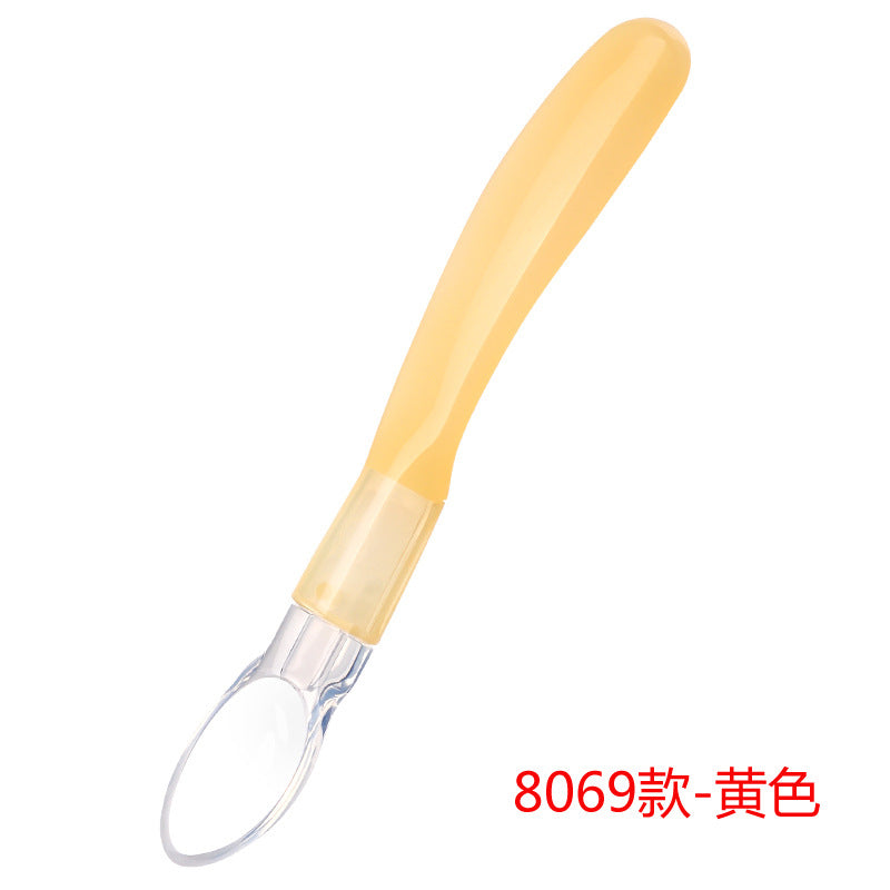 Factory direct sales baby silicone soft head spoon baby eating spoon baby feeding tableware nude