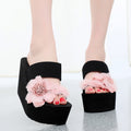 2025 beach vacation sweet thong sandals - summer travel non-slip high heel outdoor beach slippers for women