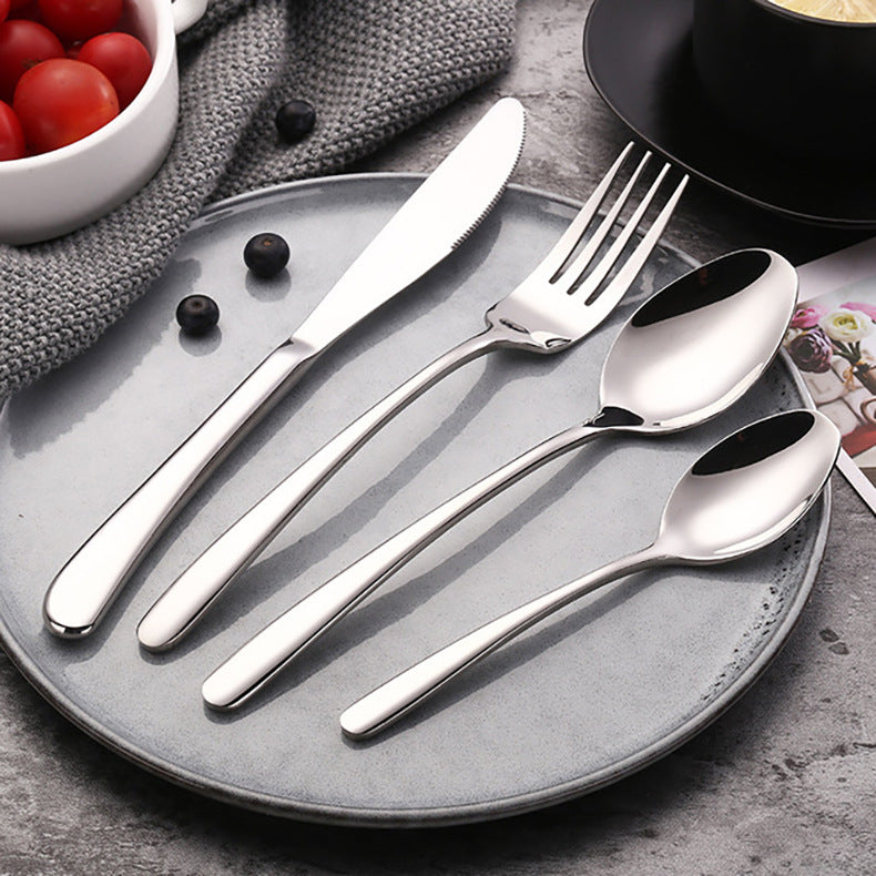 Western cutlery set - hotel stainless steel steak knife, fork, and spoon four-piece set - european style dinnerware - wholesale