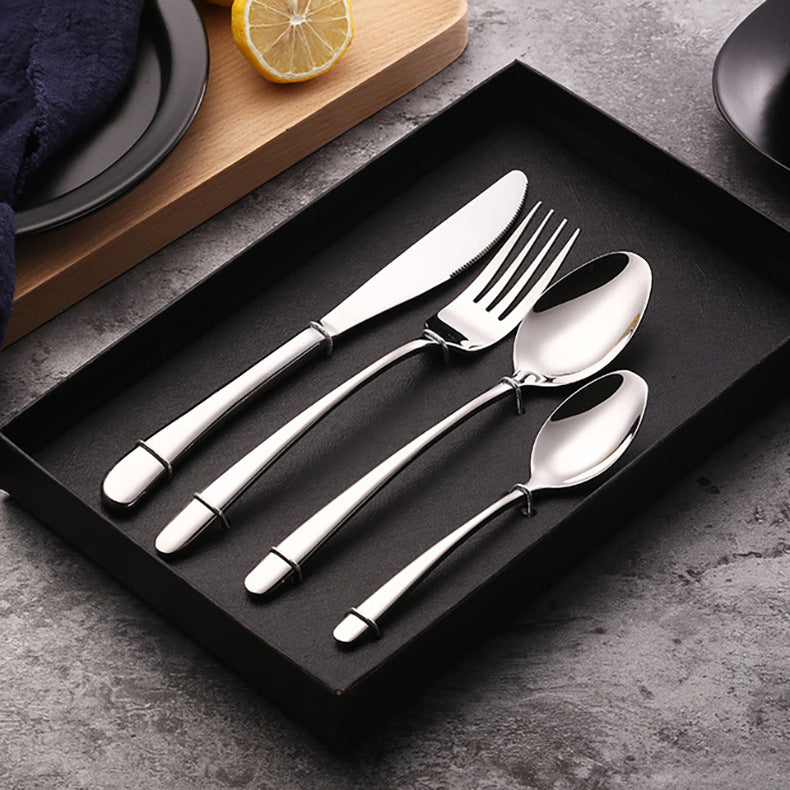 Western cutlery set - hotel stainless steel steak knife, fork, and spoon four-piece set - european style dinnerware - wholesale
