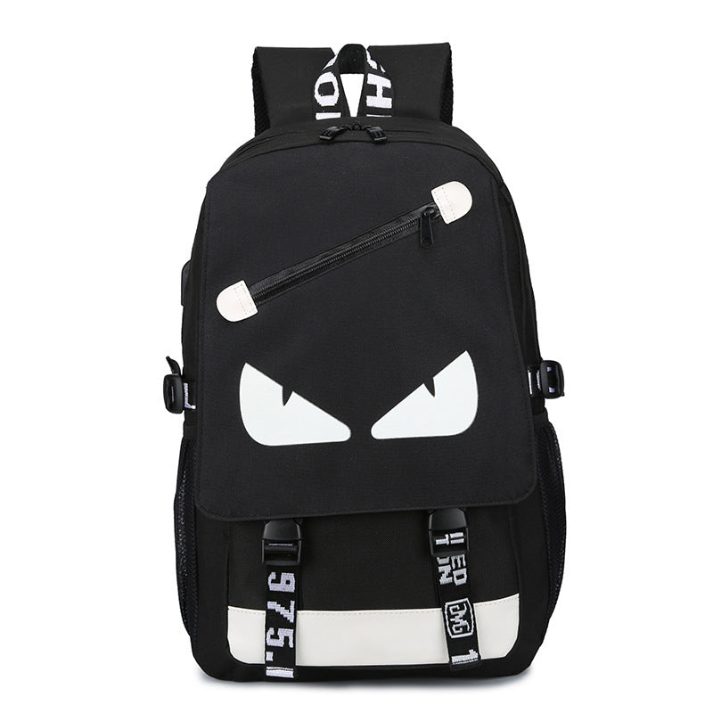 Cross-border luminous backpack, new Korean version of large-capacity USB charging bag, travel outdoor leisure student backpack