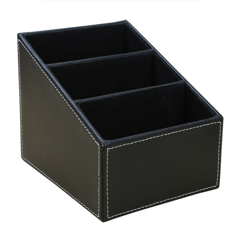 Creative Office Storage Box Modern Simple Desktop Leather Remote Control Finishing Box Partition Learning Stationery Shelf