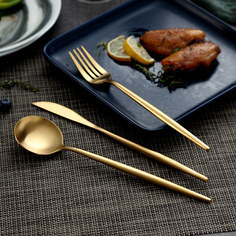 304 stainless steel cutlery set - includes forks, spoons, dessert spoons, chopsticks, and spoons - perfect for main courses, coffee, western cuisine, and steak. cross-border hot seller!