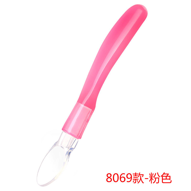 Factory direct sales baby silicone soft head spoon baby eating spoon baby feeding tableware nude