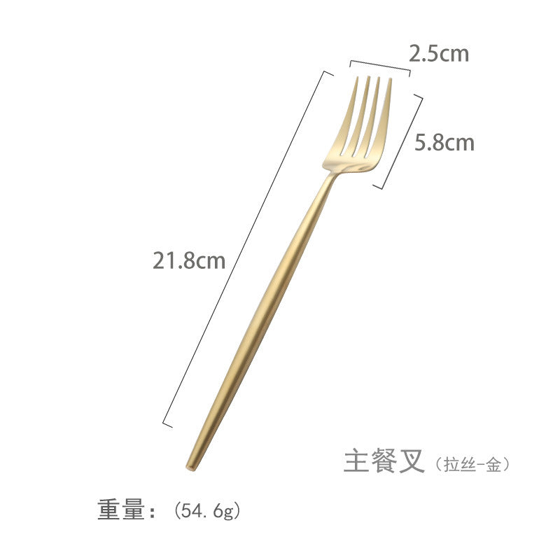 304 stainless steel cutlery set - includes forks, spoons, dessert spoons, chopsticks, and spoons - perfect for main courses, coffee, western cuisine, and steak. cross-border hot seller!