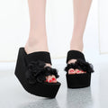 2025 beach vacation sweet thong sandals - summer travel non-slip high heel outdoor beach slippers for women