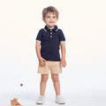 European and american style new children's summer outfit: boys' cotton polo shirt and shorts set - two-piece short sleeve set for toddlers and young children