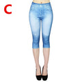 Wish  best selling imitation denim bottom pants women's cross-border women's clothing hot selling printing all-in-one pants